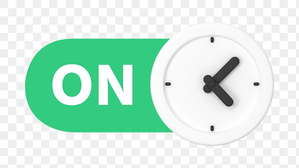 PNG Clock on icon, transparent background