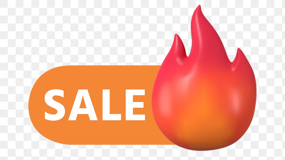 PNG Sale flame icon, transparent background