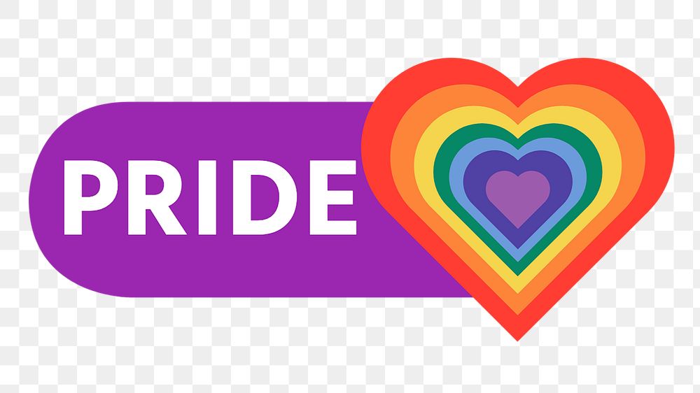 PNG Pride rainbow heart icon, transparent background