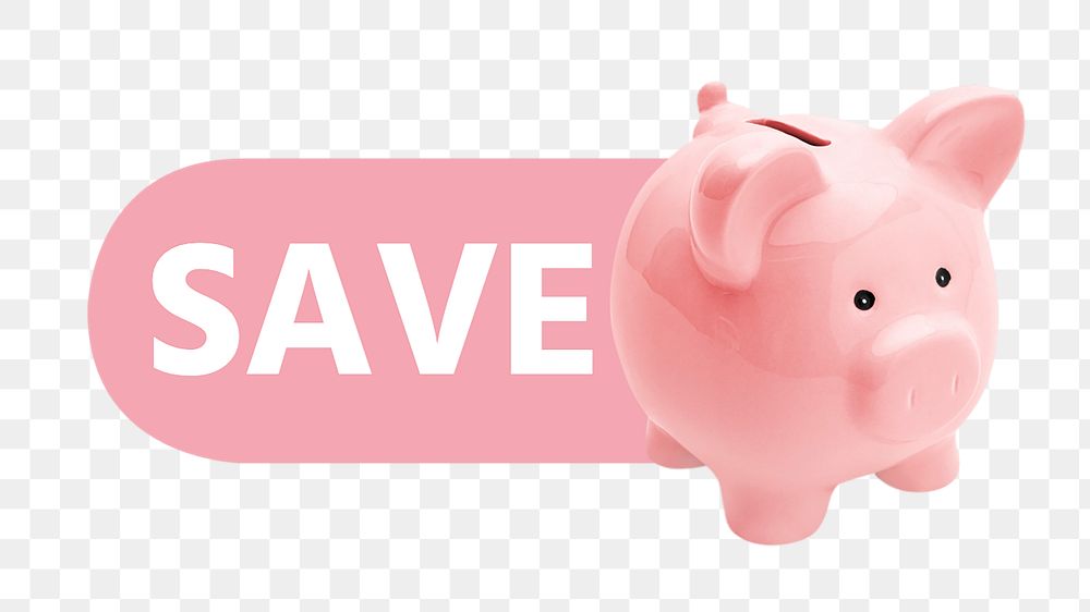 PNG Save money piggy bank icon, transparent background
