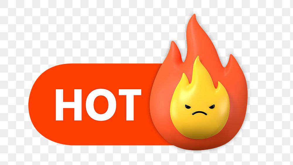 PNG Hot flame icon, transparent background