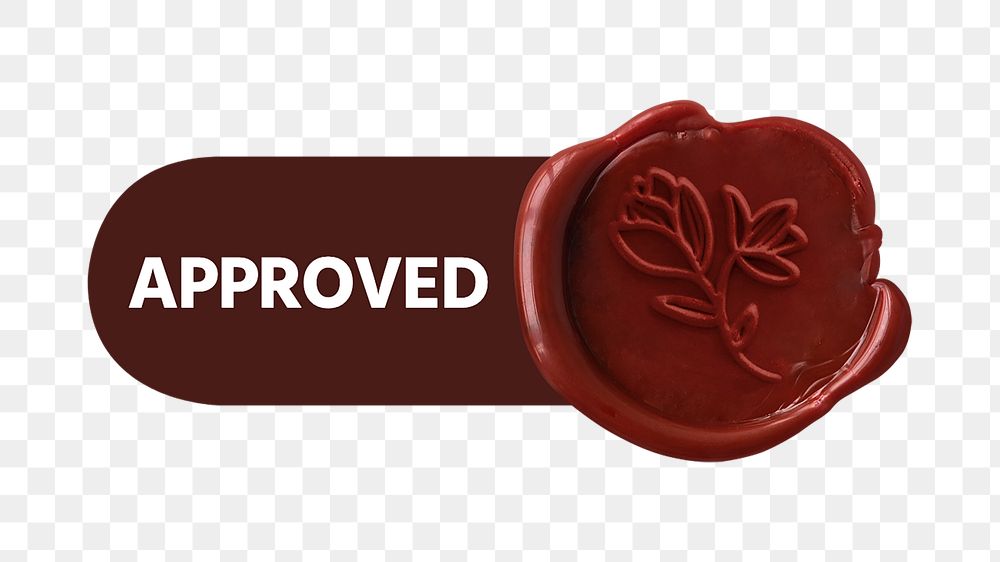PNG Approved wax stamp icon, transparent background