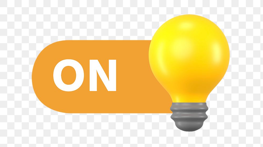 PNG On light bulb icon, transparent background