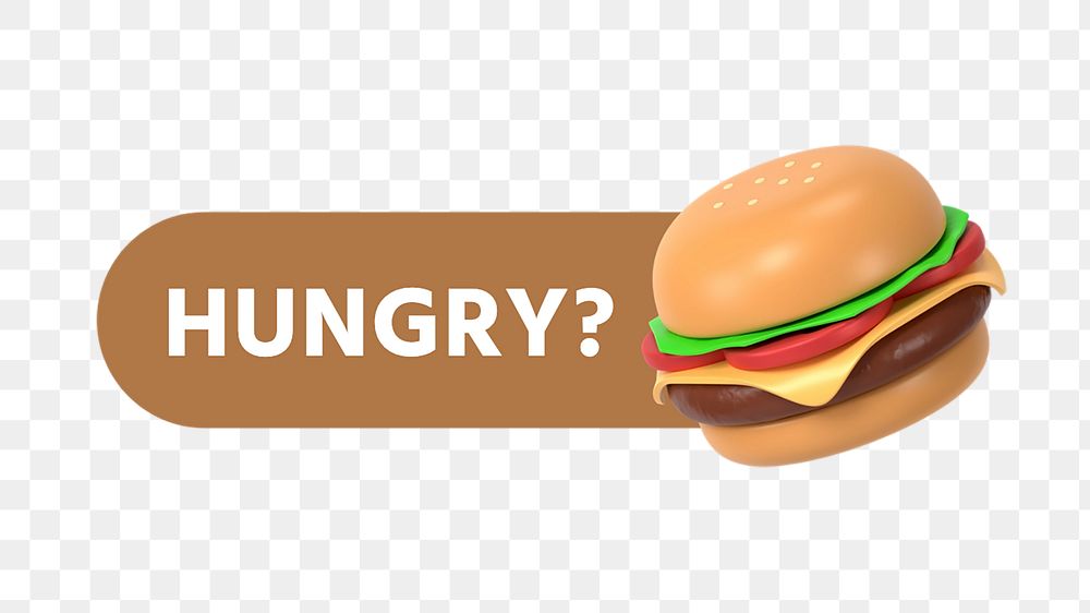 PNG Hungry hamburger icon, transparent background