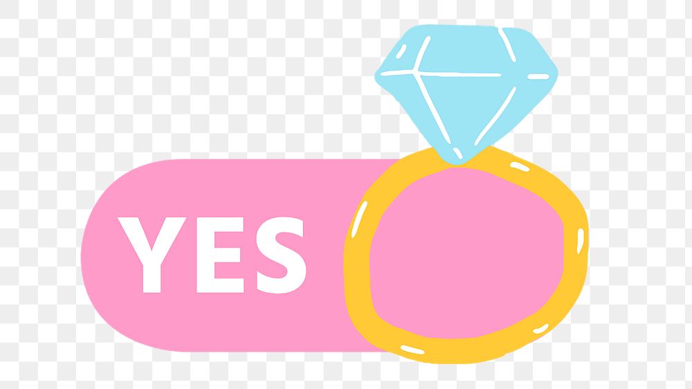PNG Yes engagement ring icon, transparent background