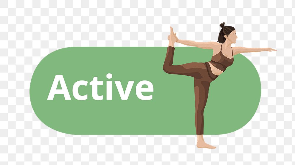 PNG Active yoga woman icon, transparent background