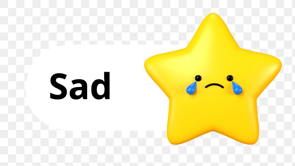 PNG Sad star icon, transparent background