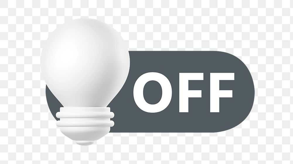 PNG Off light bulb 3D icon, transparent background