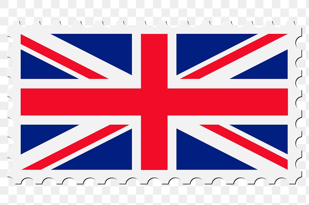 British flag stamp png sticker, national symbol illustration on transparent background. Free public domain CC0 image.