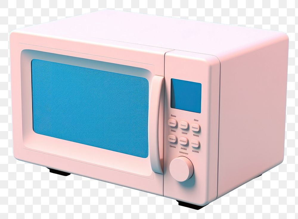 Premium PSD  3d render soft pink microwave with transparent background