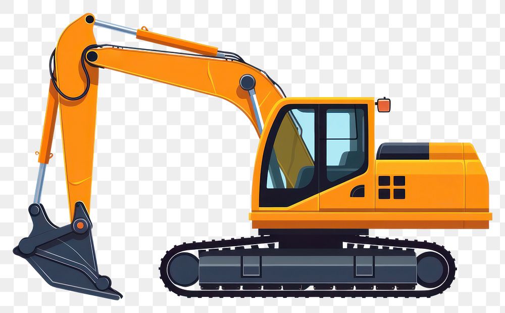 PNG Excavator  white background construction. AI generated Image by rawpixel.