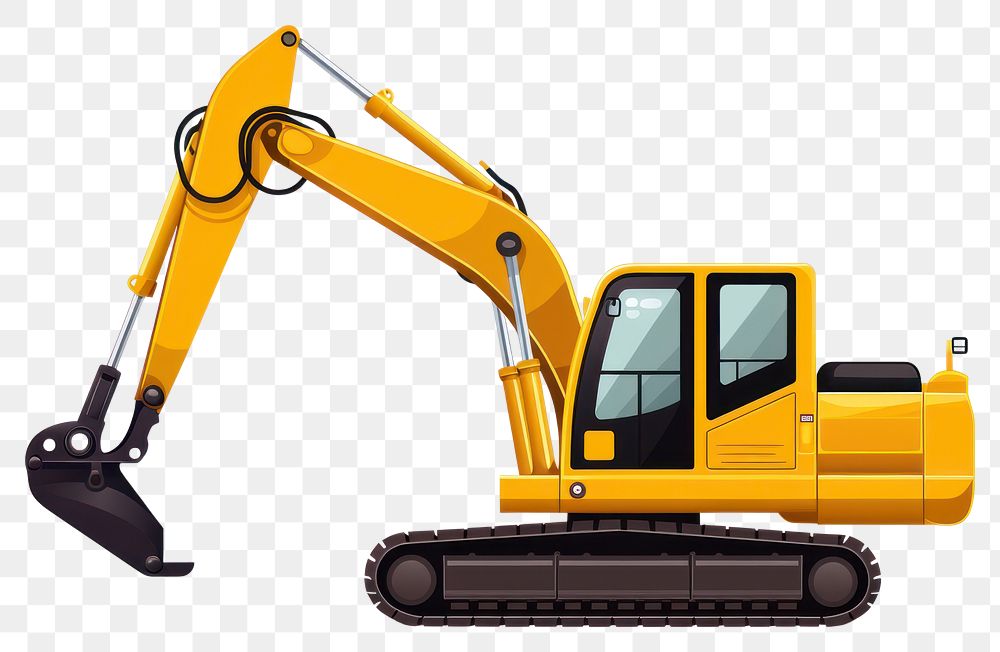 PNG Excavator white background construction. 