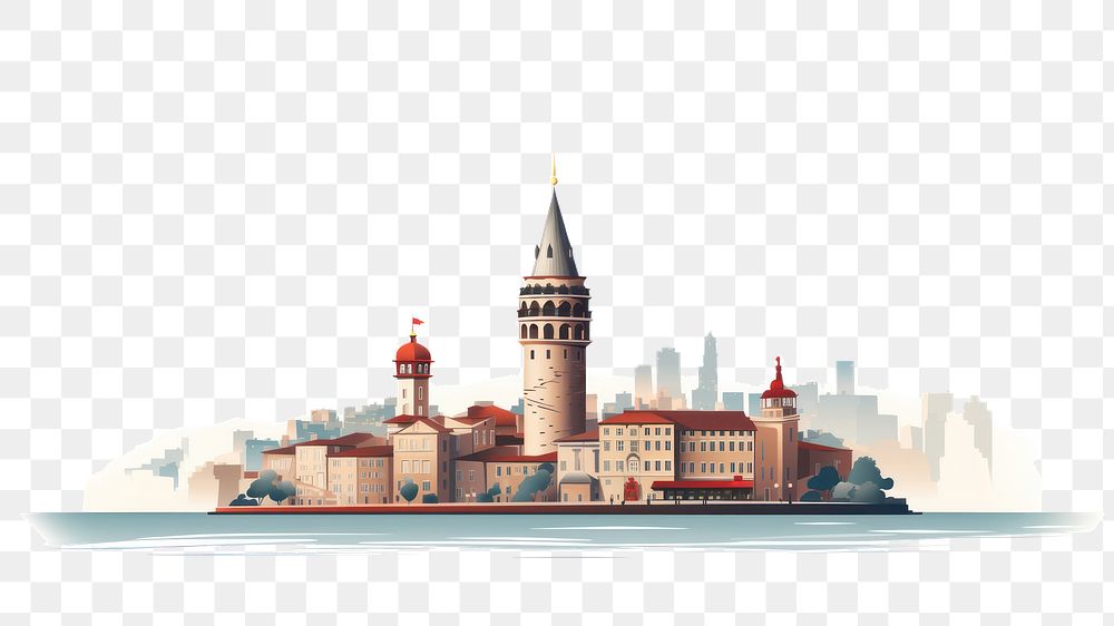 PNG Galata tower architecture building outdoors. AI generated Image by rawpixel.