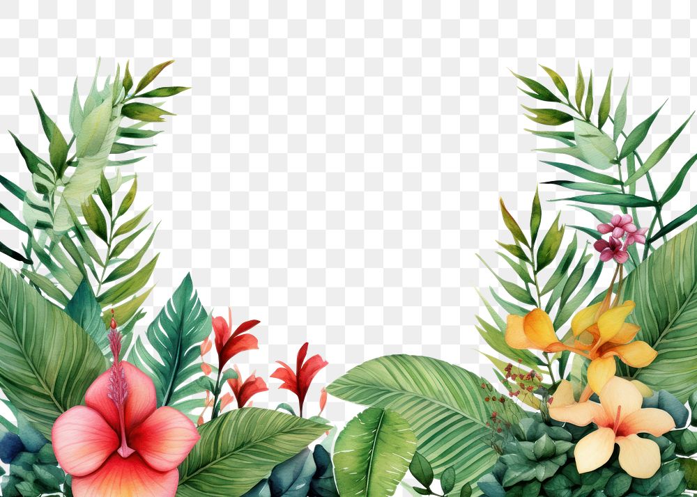 PNG Jungle leaves flower outdoors nature. AI generated Image by rawpixel.