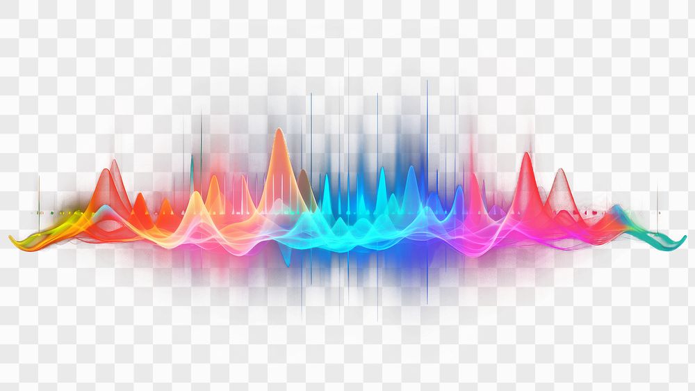 PNG rainbow sound wave effect, transparent background AI generated image by rawpixel