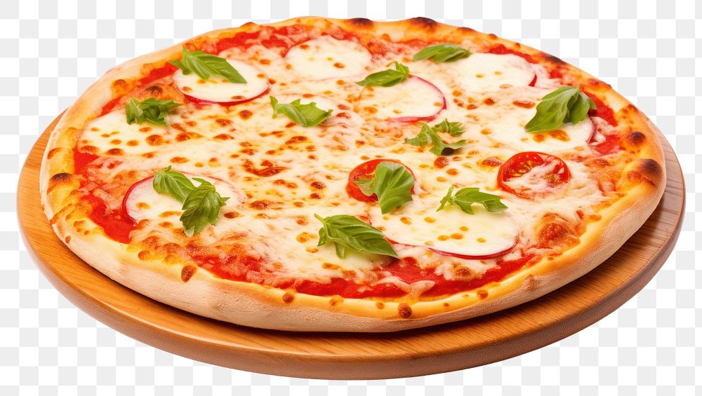 PNG Margarita pizza food mozzarella pepperoni. AI generated Image by rawpixel.
