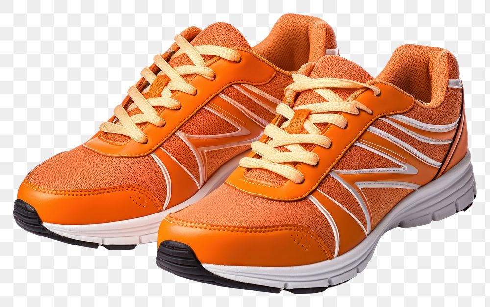 PNG Orange sport shoes footwear shoelace clothing. 