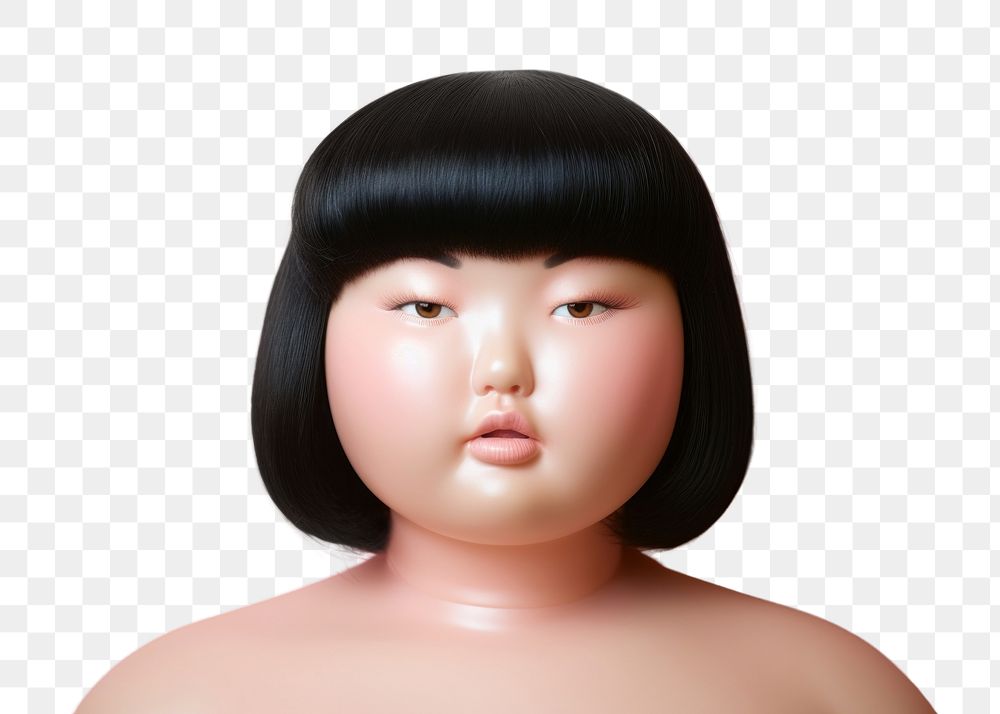 PNG Chubby female rubber doll portrait adult skin. 