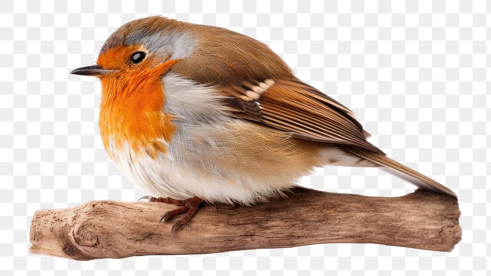 PNG Robin bird animal white background wildlife. AI generated Image by rawpixel.