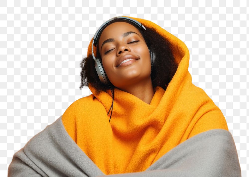 PNG Blanket female adult electronics. AI generated Image by rawpixel.