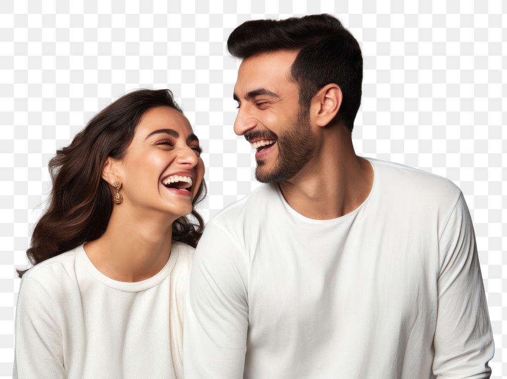 PNG Middle eastern couple laughing adult togetherness. 