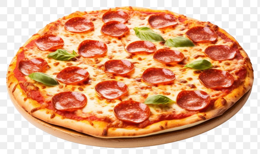 PNG Pizza pepperoni pizza food white background. AI generated Image by rawpixel.