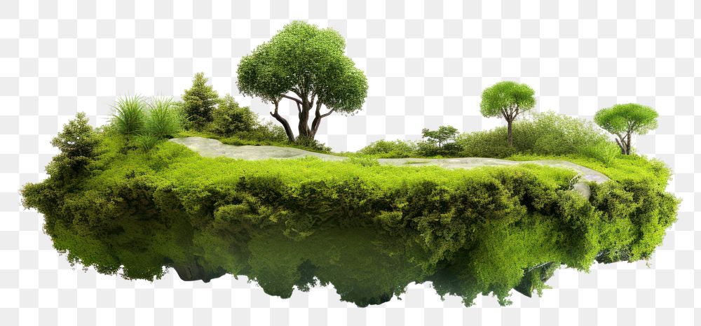 PNG Floating island grass green landscape