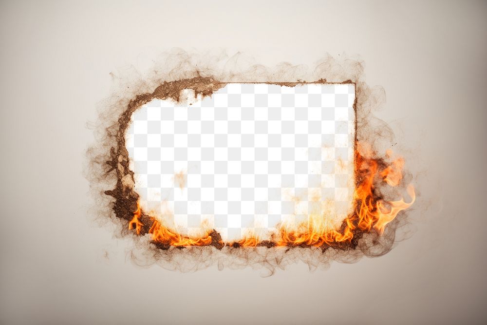 PNG Paper flame destruction rectangle. 