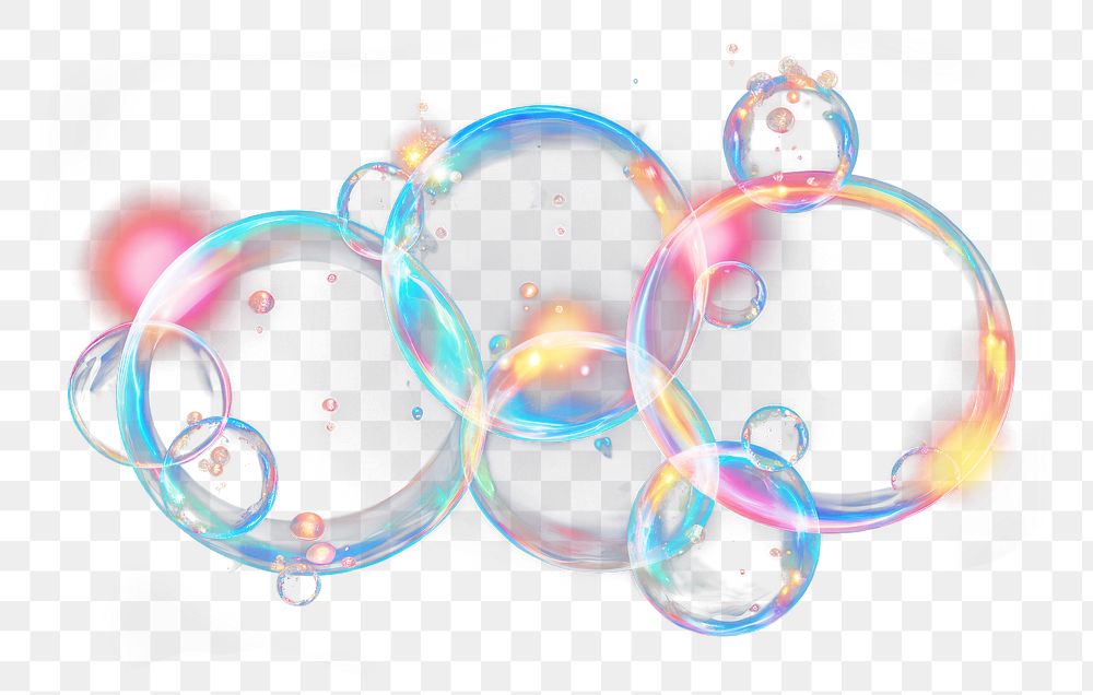 PNG soap bubble effect, transparent background AI generated image by rawpixel