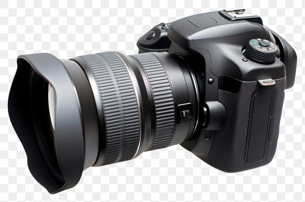 PNG DSLR camera black photo white background. AI generated Image by rawpixel.