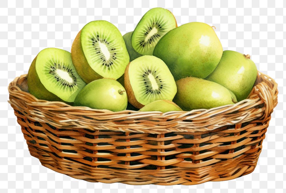 PNG Fruit basket kiwi plant food. AI generated Image by rawpixel.