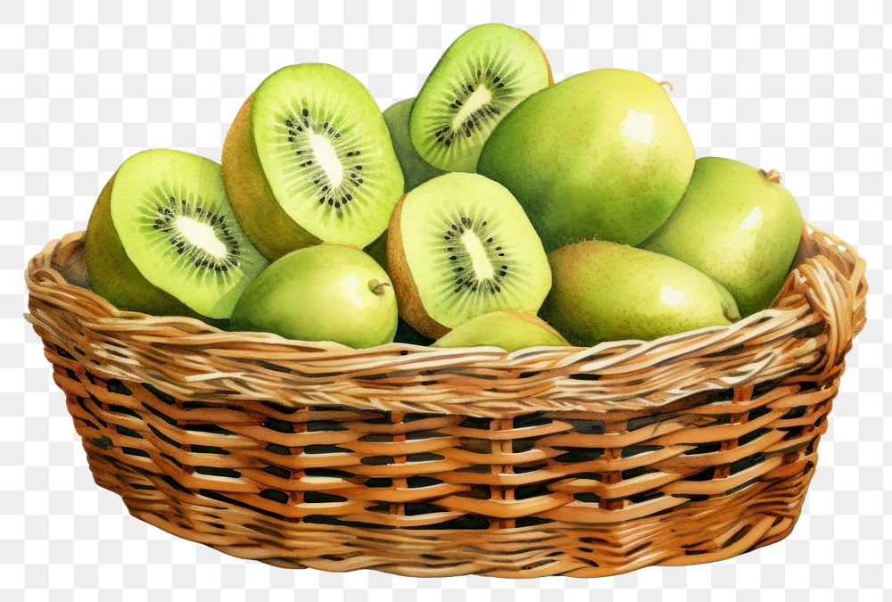 PNG Fruit basket kiwi plant food. 