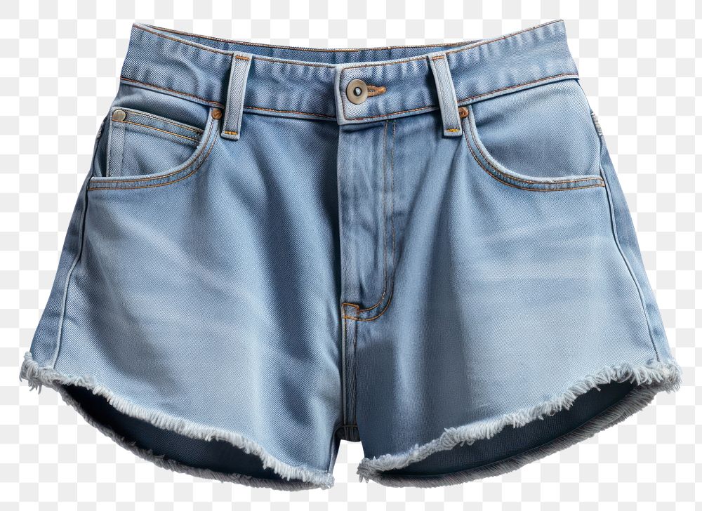 PNG Denim shorts white background underpants miniskirt. 