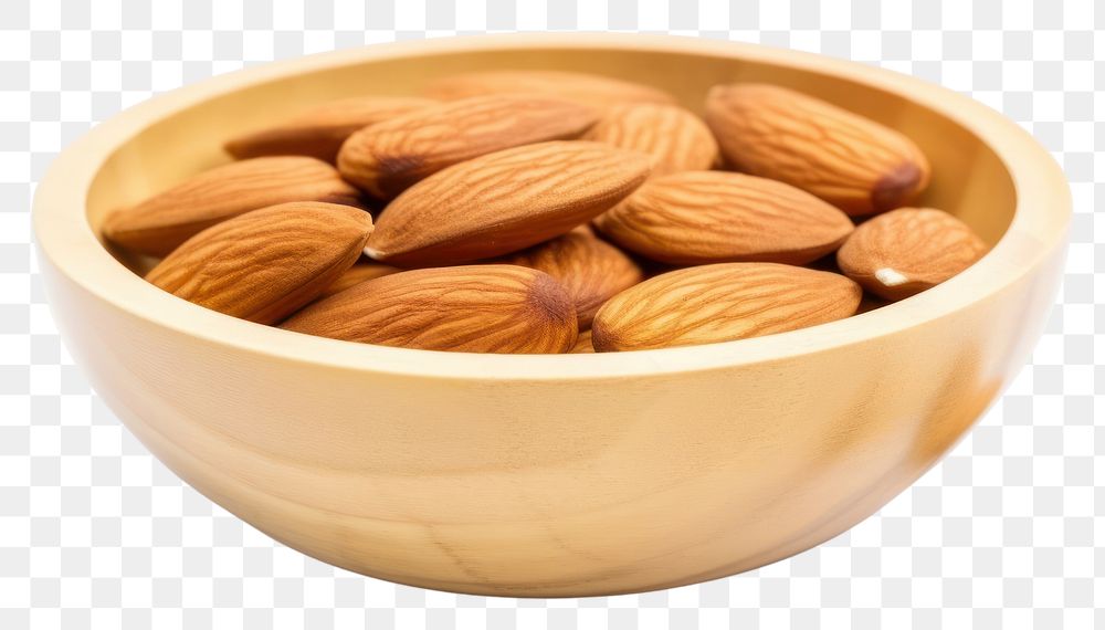 PNG Almond bowl food seed. AI generated Image by rawpixel.