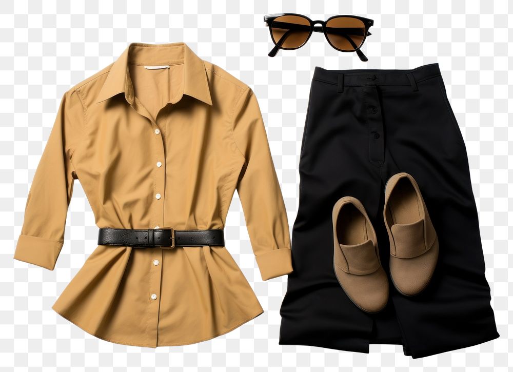 PNG Footwear sleeve blouse khaki. AI generated Image by rawpixel.