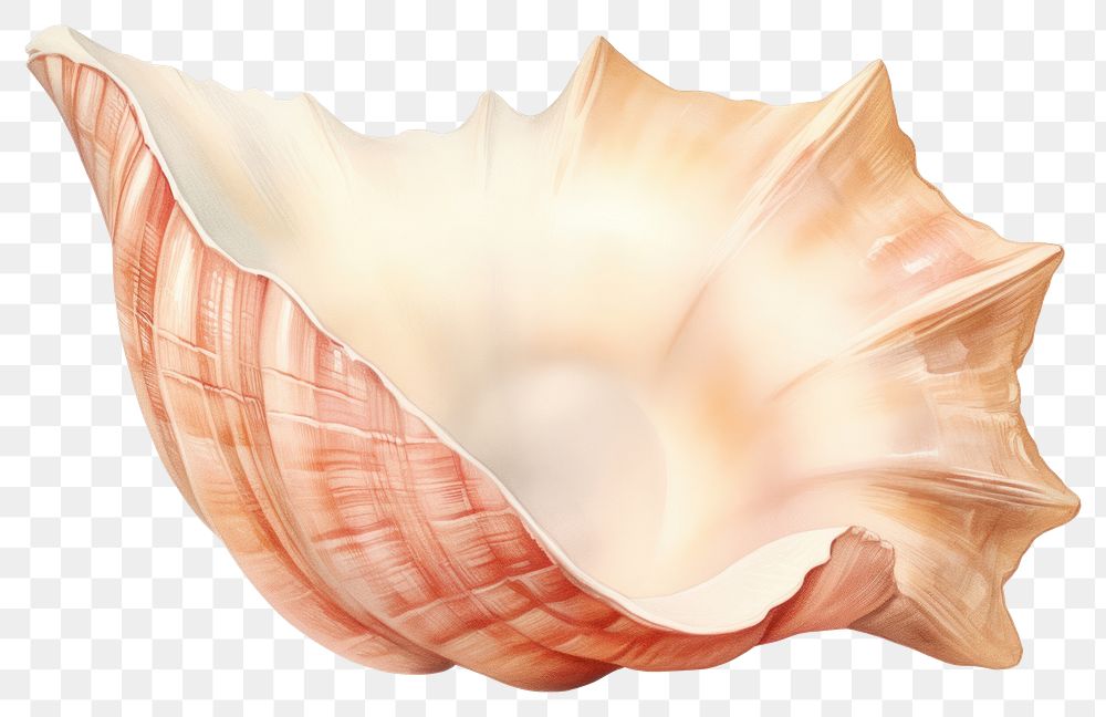 PNG Conch shell white background invertebrate freshness. AI generated Image by rawpixel.