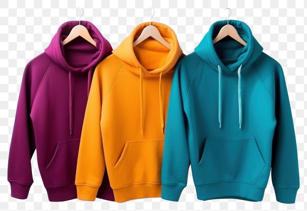 PNG Colorful hoodies sweatshirt clothing sweater. AI generated Image by rawpixel.