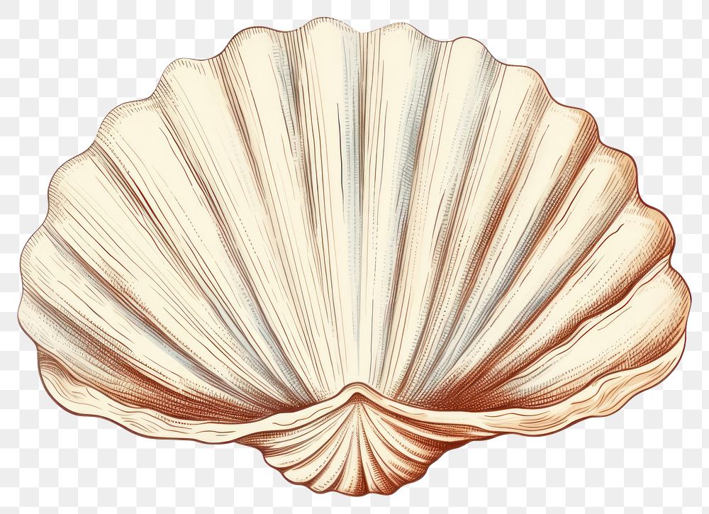 PNG Clam Shell seashell white background invertebrate. AI generated Image by rawpixel.