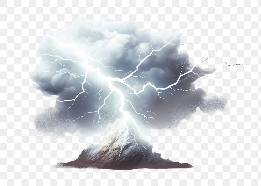 PNG Lightning thunderstorm outdoors nature. AI generated Image by rawpixel.