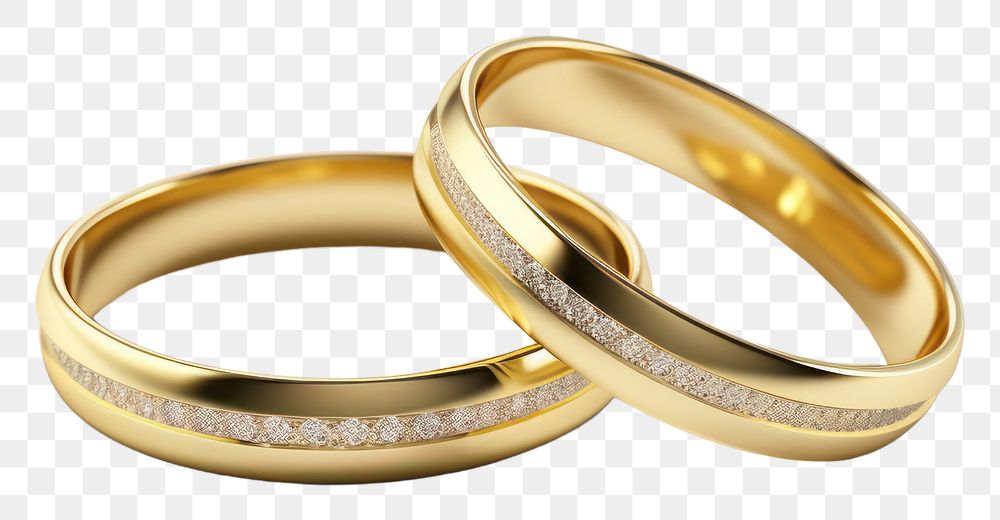 PNG Two wedding rings jewelry gold  