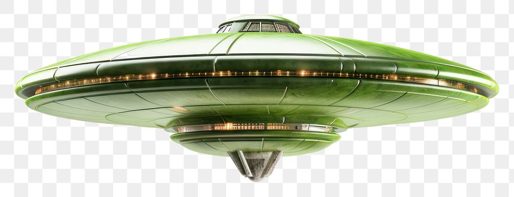 PNG Green vintage ufo white background transportation architecture. AI generated Image by rawpixel.