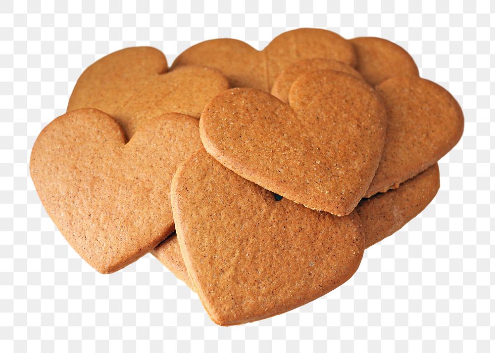 Heart biscuits png, transparent background