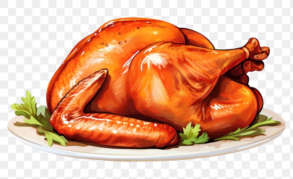 PNG Cartoon dinner turkey food. AI generated Image by rawpixel.