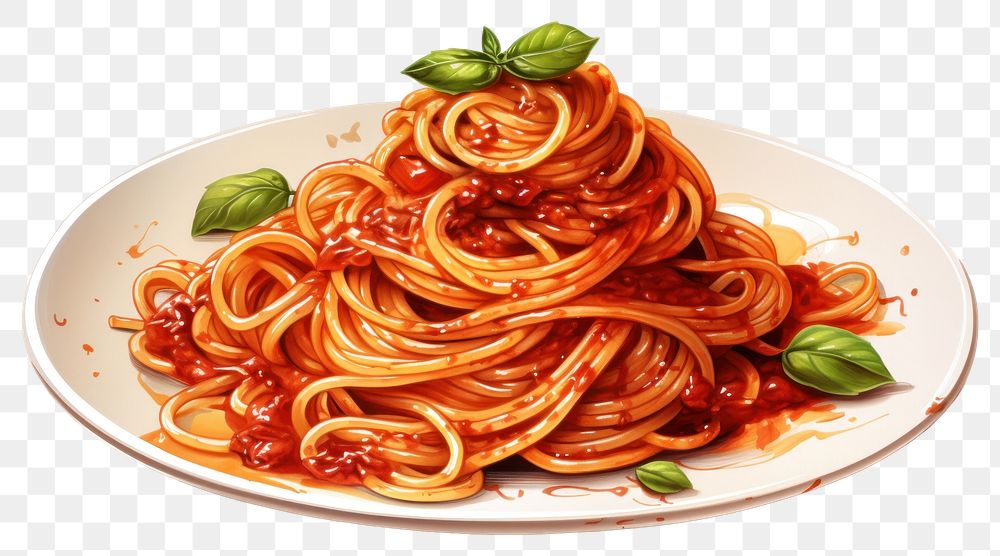 PNG Spaghetti pasta plate food. AI generated Image by rawpixel.