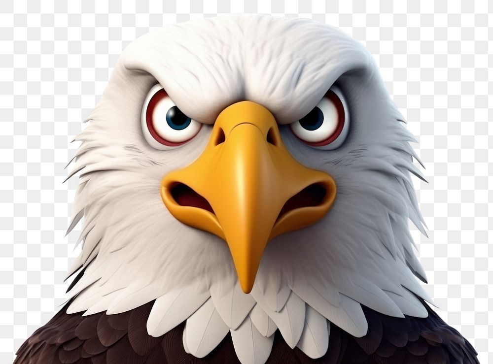 PNG  American bald eagle cartoon animal bird. AI generated Image by rawpixel.