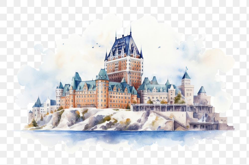 PNG Quebec architecture building castle. AI generated Image by rawpixel.