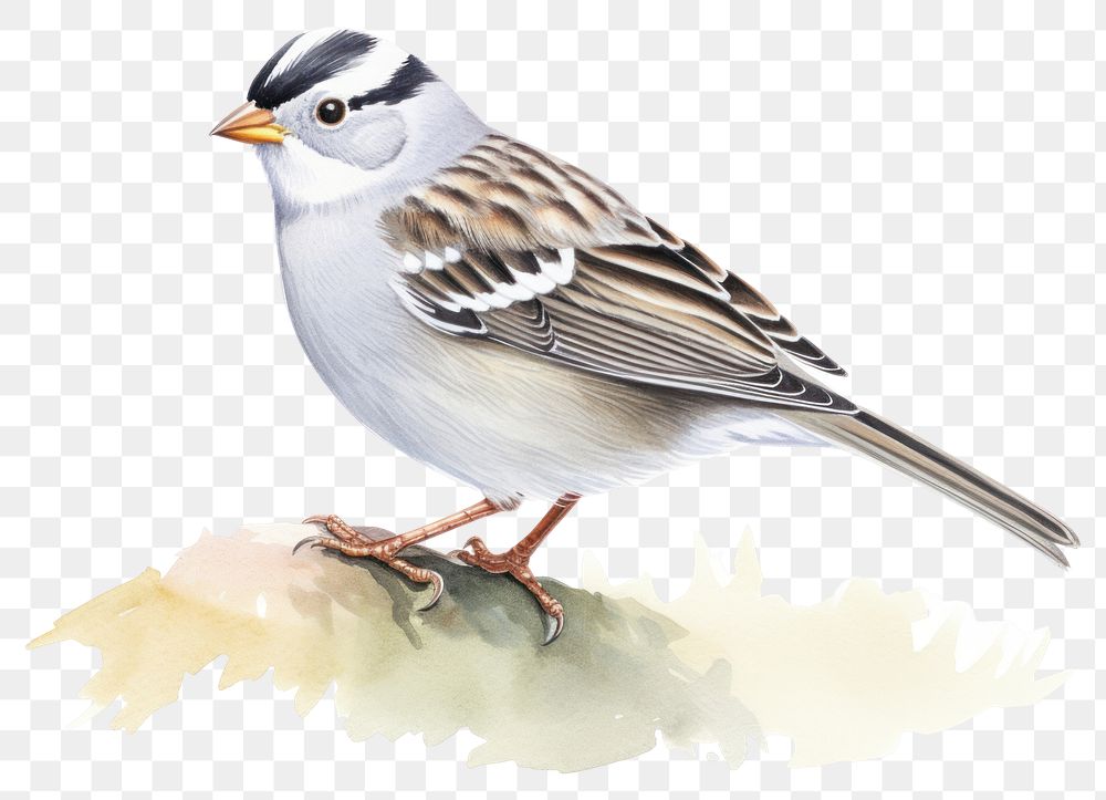 PNG White Crowned Sparrow sparrow animal bird. 