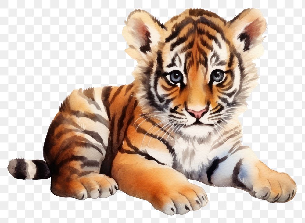 PNG  Baby tiger wildlife animal mammal. AI generated Image by rawpixel.
