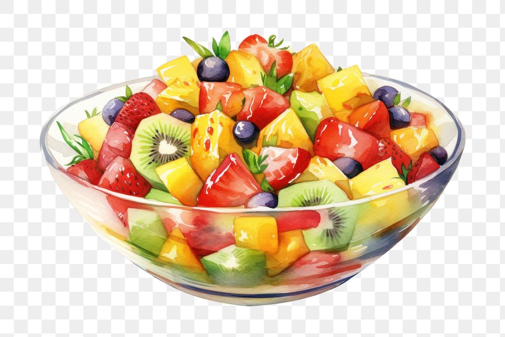 PNG Fruit salad plant food bowl. AI generated Image by rawpixel.