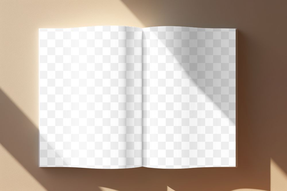 Open book pages png mockup, transparent design